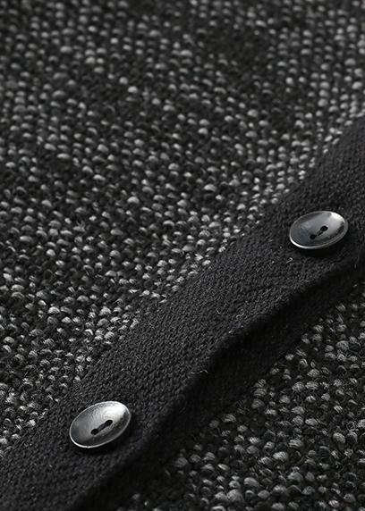 Cozy Side Open Knit Sweat Tops Clothing Black Big Pockets Sweater Coat