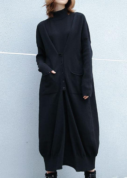 Cozy Two Ways to Wear Sweater Weather Moda Black Mujer Knit Dress Fall