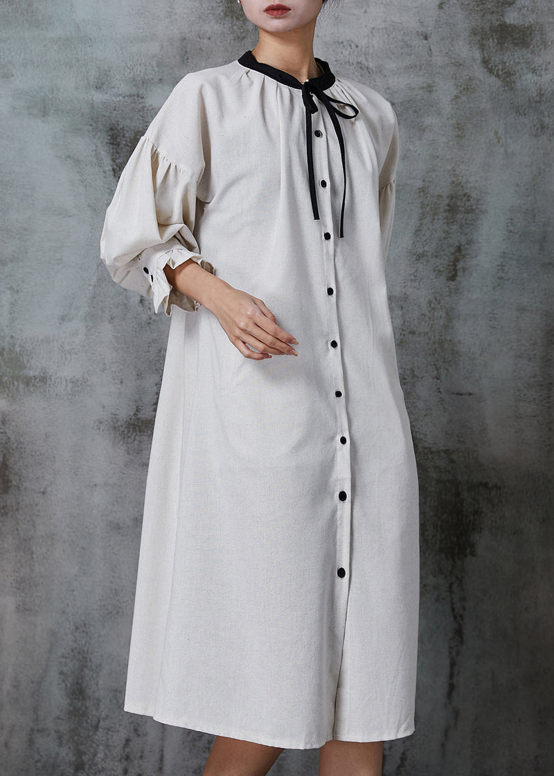 Apricot Silm Fit Cotton Shirt Dress Spring