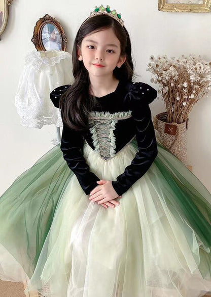 Black Ruffled Tulle Patchwork Party Dress Fall