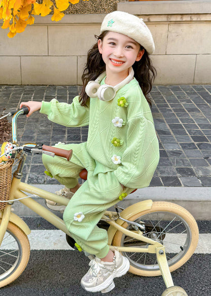 Green Plaid Top and Harem Pants Two Piece Set Clothing Spring