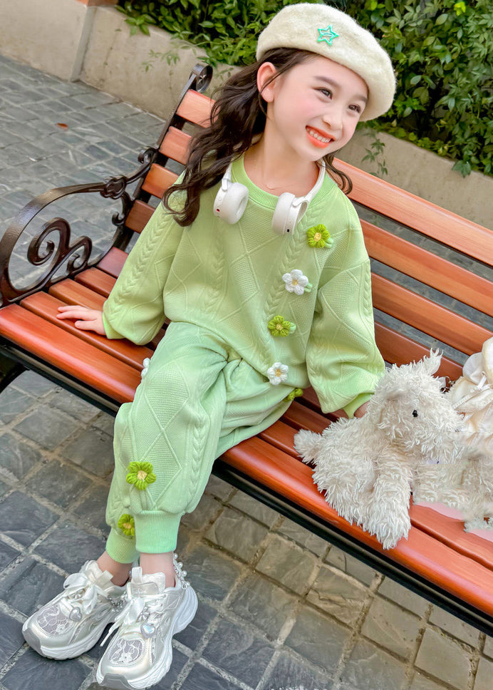 Green Plaid Top and Harem Pants Two Piece Set Clothing Spring