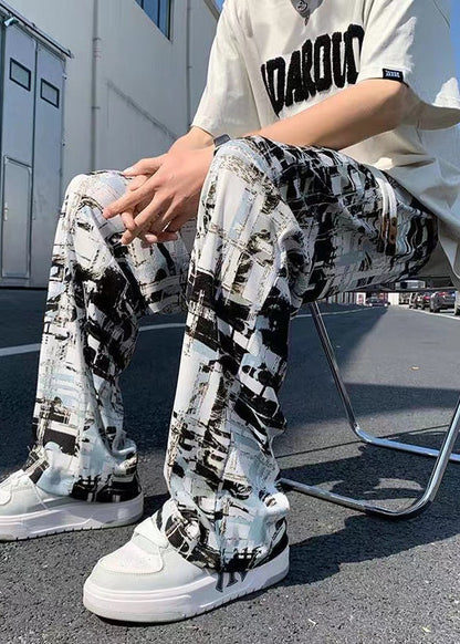 Oversized Print Cotton Pants Clothing Spring