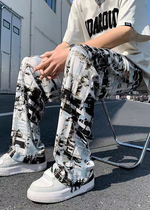 Oversized Print Cotton Pants Clothing Spring