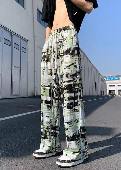 Oversized Print Cotton Pants Clothing Spring