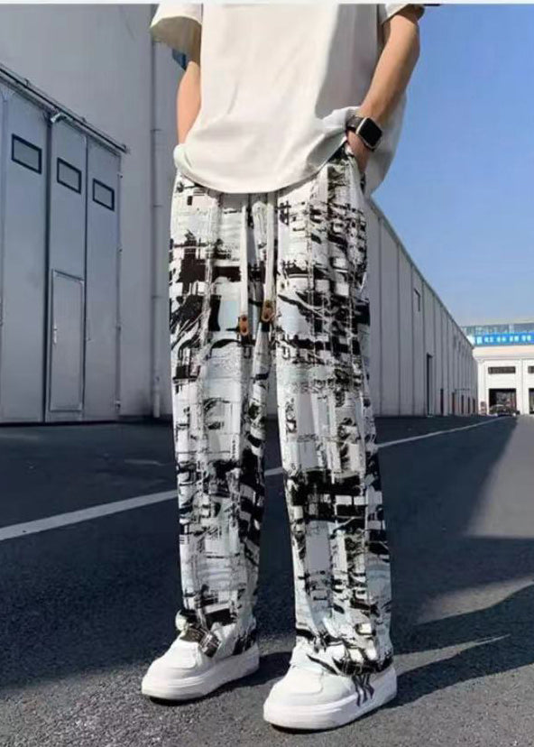 Oversized Print Cotton Pants Clothing Spring