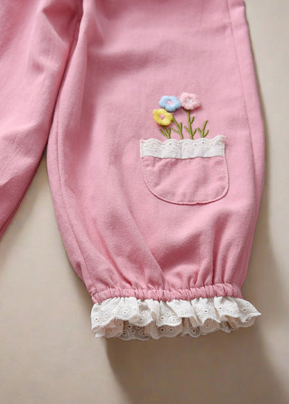 Pink Pockets Kids Trousers Spring