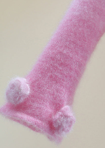 Pink Thick Cotton Knit Sweaters Winter