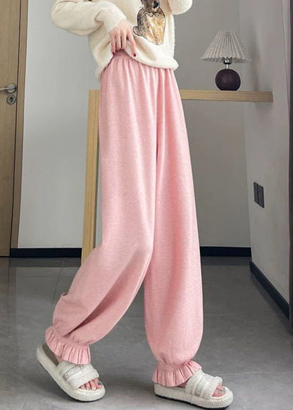 Pink High Waist Harem Pants Spring