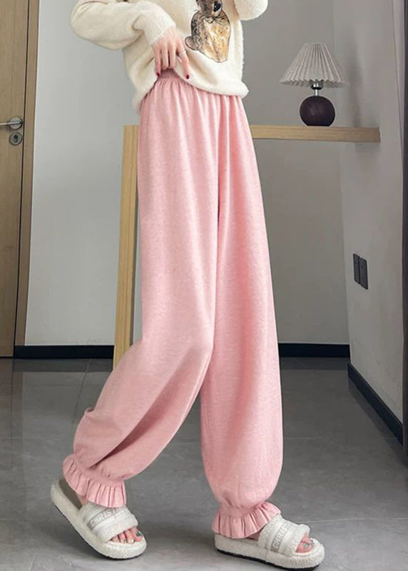 Pink High Waist Harem Pants Spring
