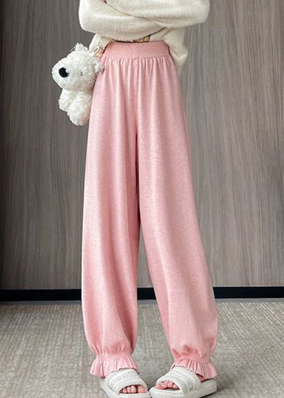 Pink High Waist Harem Pants Spring