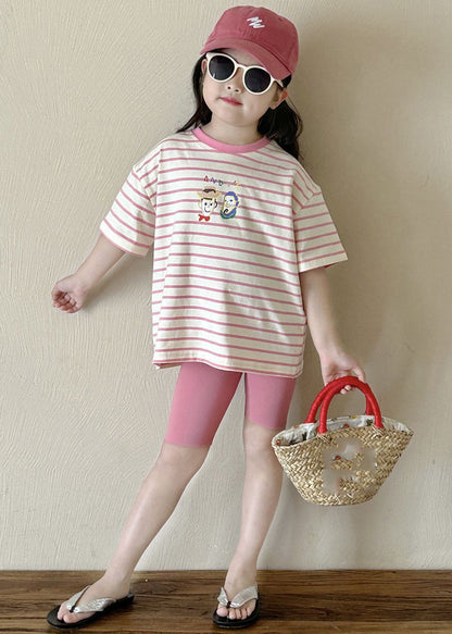 Striped Kids T Shirt and Shorts Two Piece Set Summer