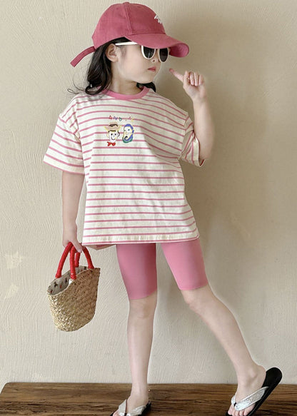 Striped Kids T Shirt and Shorts Two Piece Set Summer