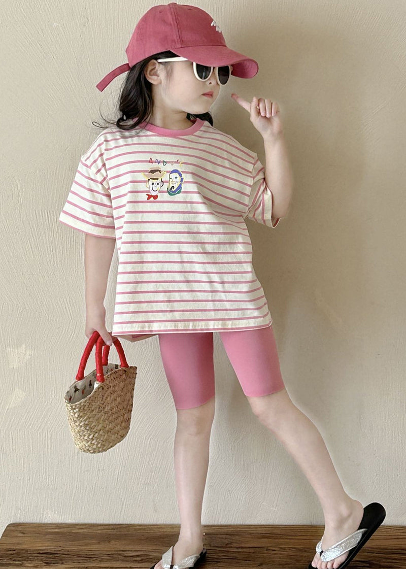 Striped Kids T Shirt and Shorts Two Piece Set Summer