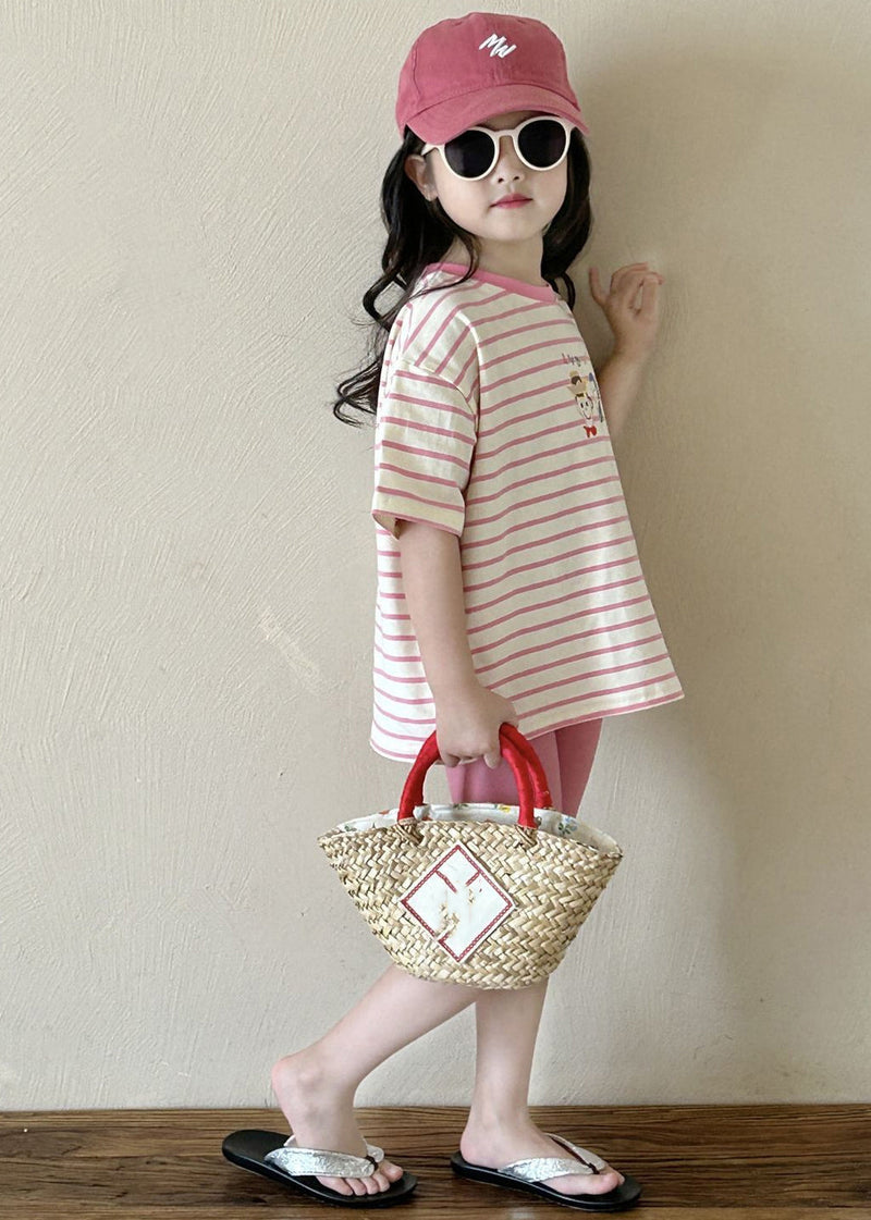 Striped Kids T Shirt and Shorts Two Piece Set Summer