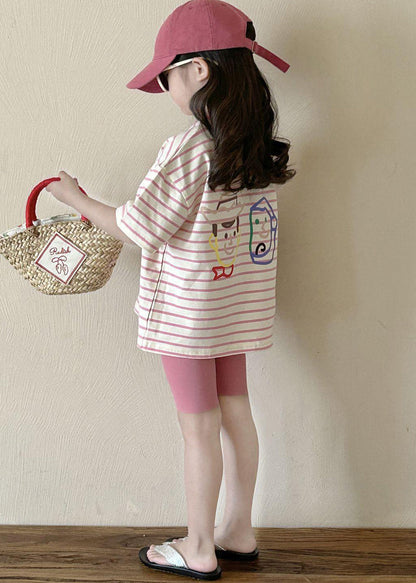 Striped Kids T Shirt and Shorts Two Piece Set Summer