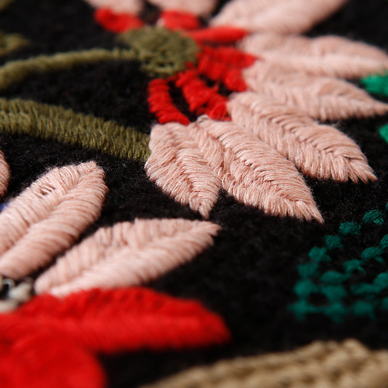 Sweater Weather O Neck Black Ugly Knitwear Embroidery Fall
