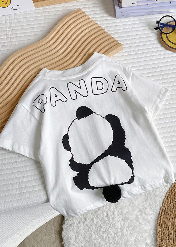 White Tiger Animal Print Kids Top Summer