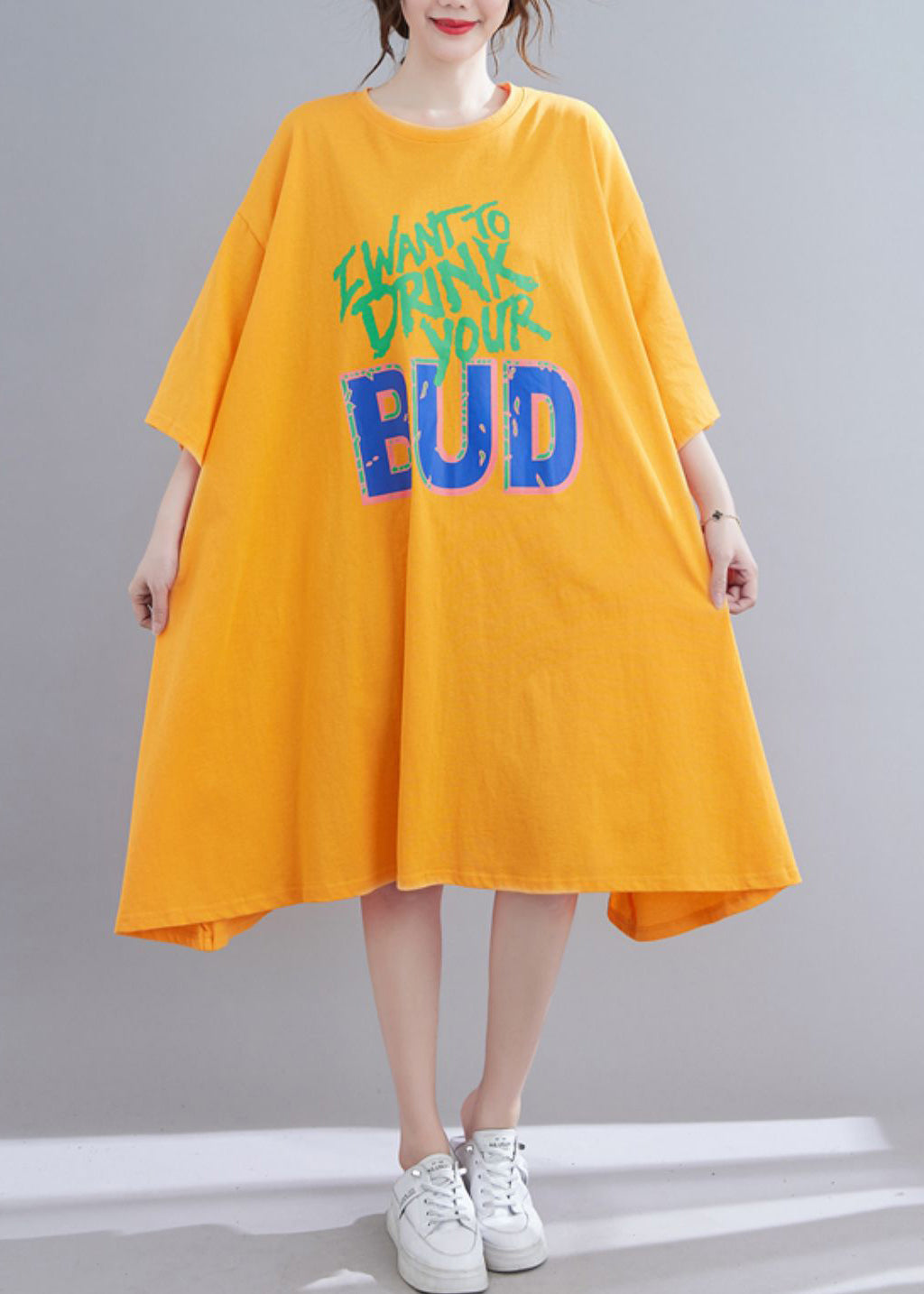 Yellow Graphic Maxi Dresses Spring