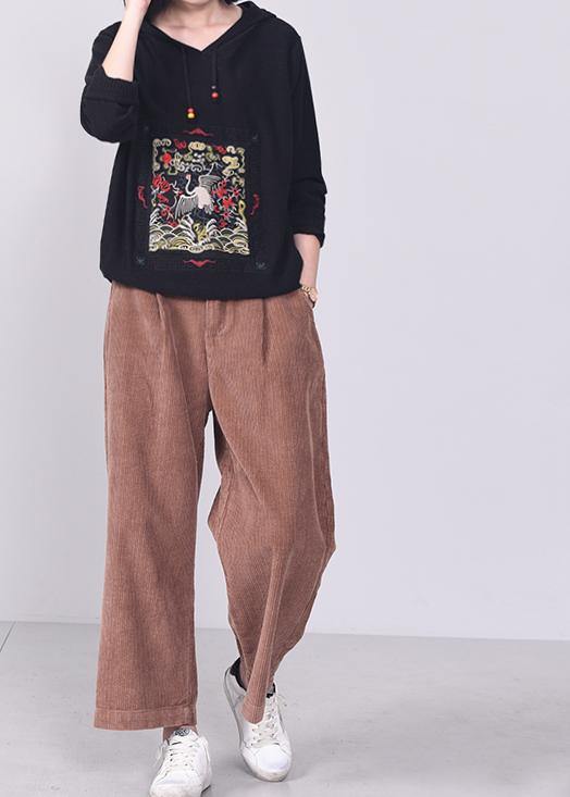 Hooded Knitted Outwear Loose Fitting Wild Knitwear Black