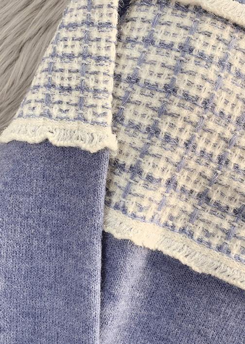 O Neck Sweater Blue Knit Top Pattern Upcycle Patchwork Diy Knit Dress