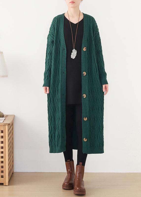 Spring Knitwear Fall Green Wild Sweater Coat