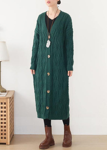 Spring Knitwear Fall Green Wild Sweater Coat