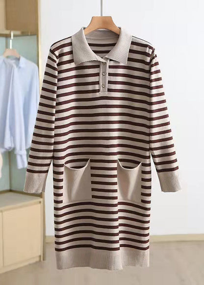 Black Striped Sweater Knit Top Pattern Upcycle Polo Collar Oversized Winter Knitwear