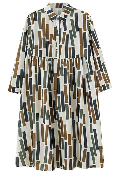 Diy Apricot Oversized Striped Cotton Vacation Dresses Spring