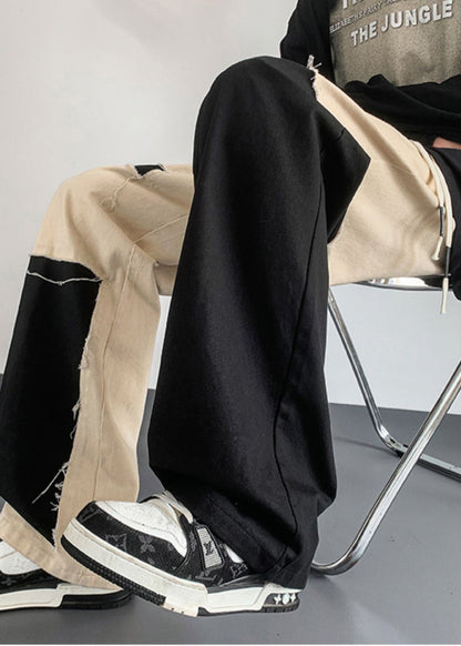 Diy Asymmetrical Patchwork Cotton Pants Clothing Spring