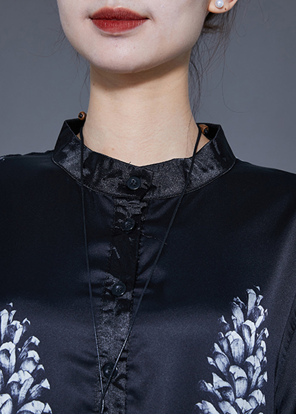 Diy Black Cinched Patchwork Print Silk Long Dress Summer