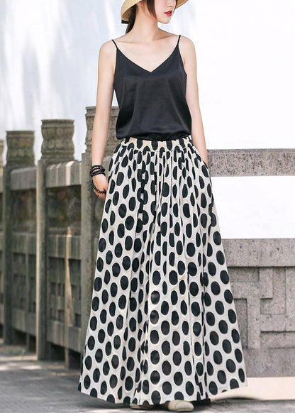 Diy Black Dotted Long Maxi Skirt