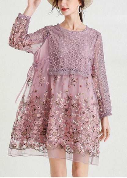 Diy Black Embroidery Lace Patchwork Summer Ankle Dress