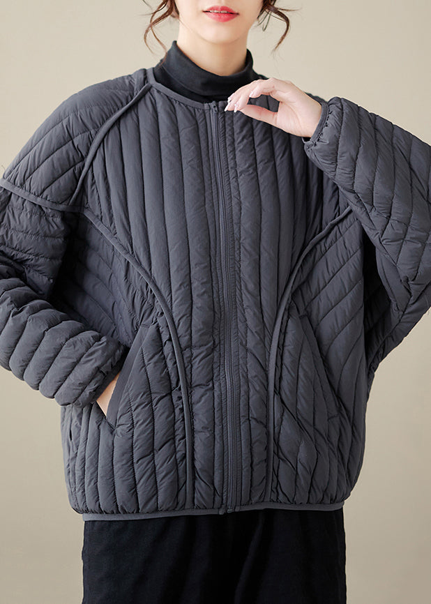 Diy Black Oversized Patchwork Fine Cotton Filled Coat Outwear Winter