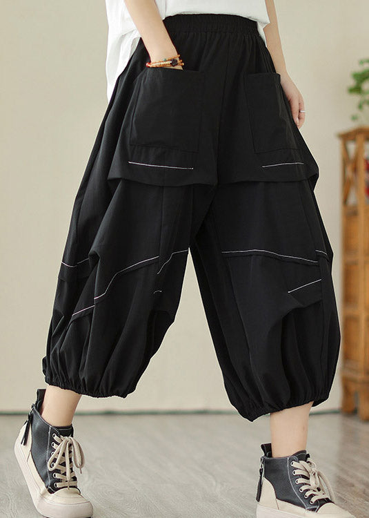 Diy Black Patchwork Lantern Pants Summer