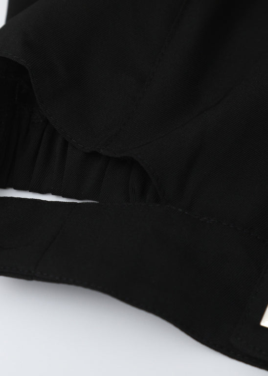 Diy Black Peter Pan Collar Button Top Long Sleeve