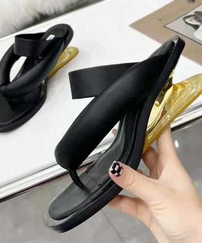 Diy Black Platform Fitted Cross Strap Flip Flops