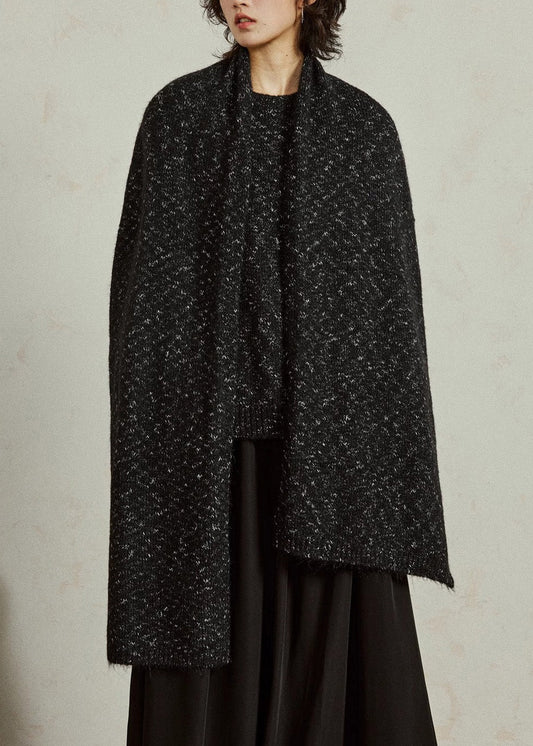 Diy Black Print Thick Woolen Scarf and Sweater Two-way Wear Fall
