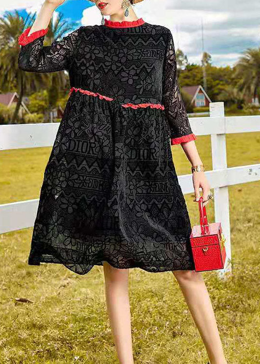 Diy Black Ruffled Velour Dress Spring