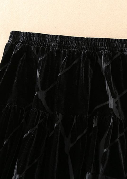 Diy Red Tulle Patchwork Silk Velour Skirt Spring