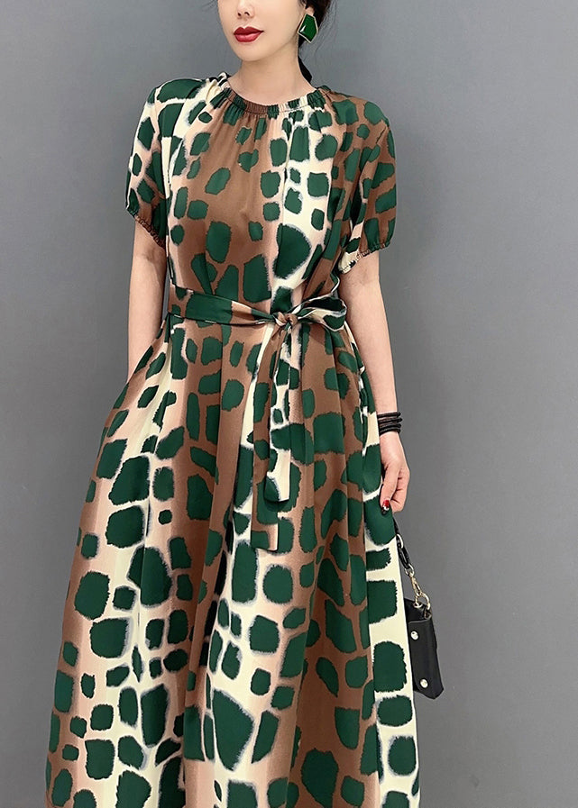 Diy Cinched Oversized Leopard Print Cotton a Line Dress Summer