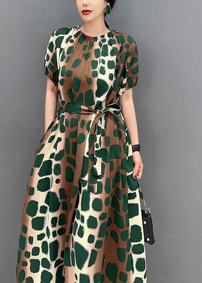Diy Cinched Oversized Leopard Print Cotton a Line Dress Summer