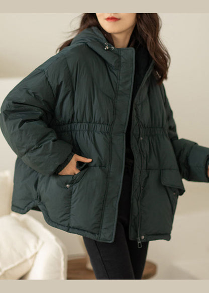 Diy Green Cinched Pockets Duck Down Winter Down Coat
