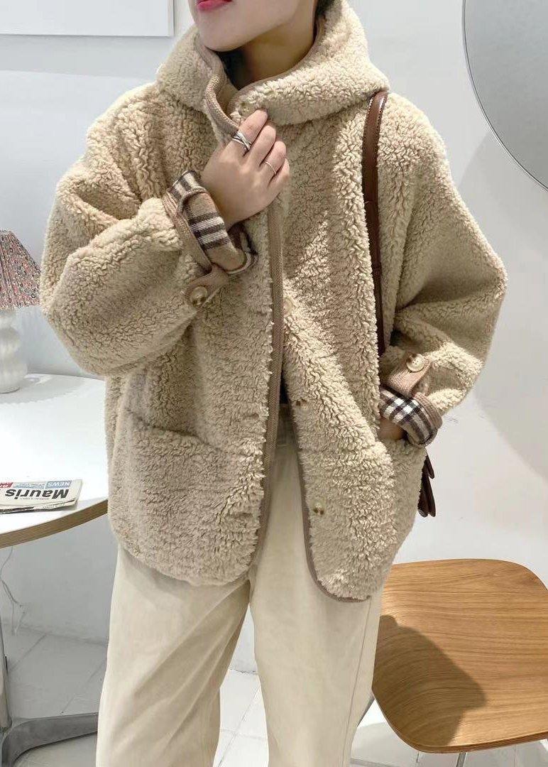 Diy Hooded Pockets Fine Maxi Coat Khaki Outwear