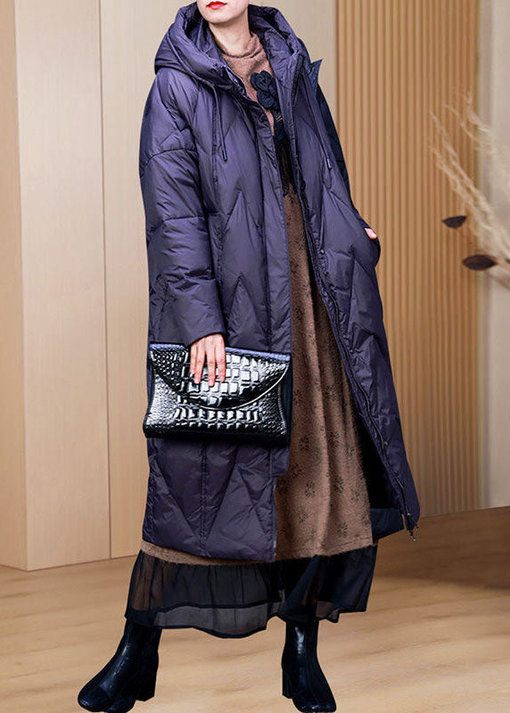 Diy Khaki Hooded Drawstring Oversized Duck Down Down Coat Winter