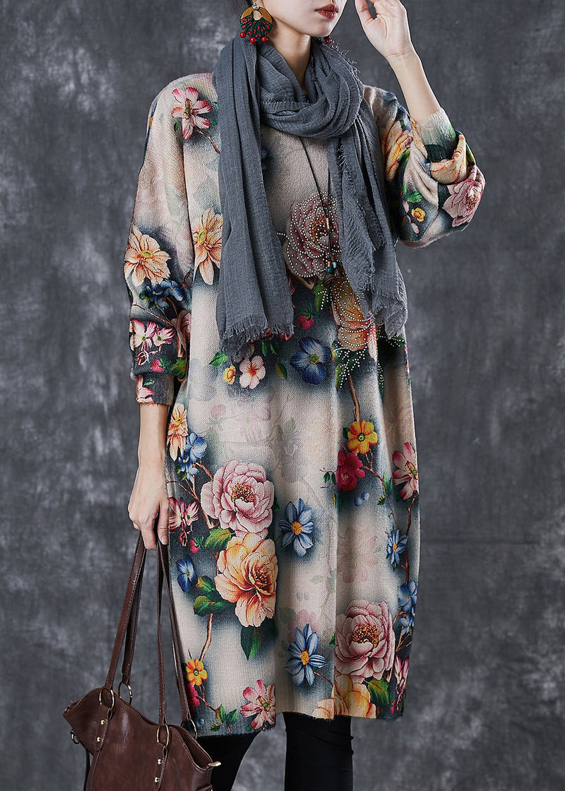 Diy Khaki Oversized Knit Maxi Dresses Spring