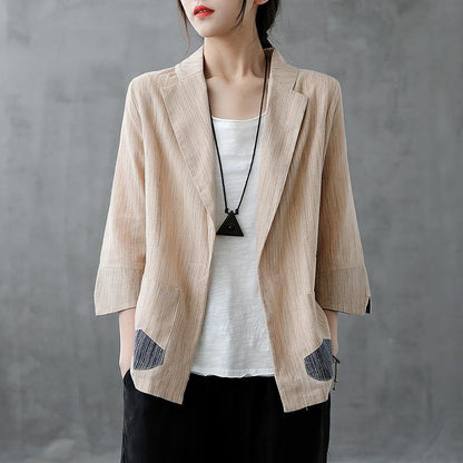 Diy Notched Pockets Clothes for Outfits Khaki Coats