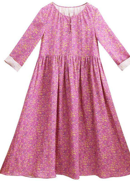 Diy O Neck Exra Large Hem Summer Tunic Design Red Print Traveling Dresses