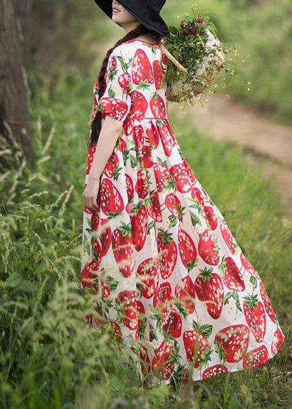 Diy O Neck Exra Large Hem Summer Tunic Ideas Red Strawberry Dress