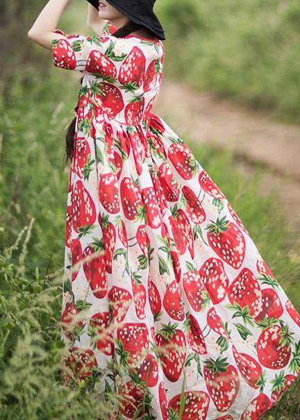 Diy O Neck Exra Large Hem Summer Tunic Ideas Red Strawberry Dress